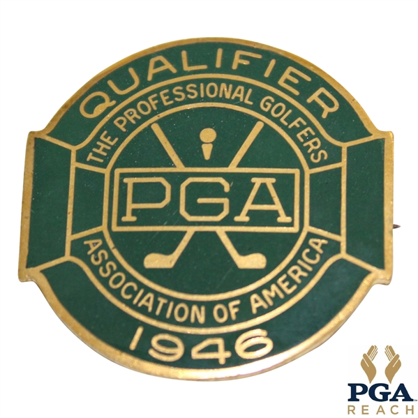 1946 PGA Championship at Portland CC Contestant Badge - Ben Hogan Winner