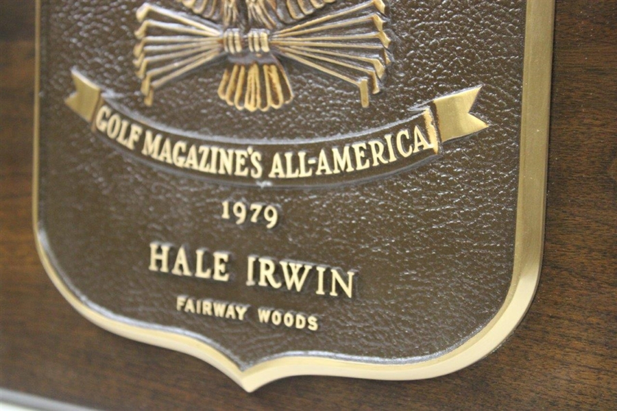 Hale Irwin's 1979 Golf Magazine's All-America Plaque - Fairway Woods