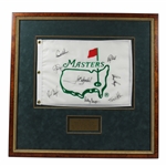 Eight (8) Masters Champs Signed 1990s Masters White Flag Nicklaus Palmer Player + JSA ALOA