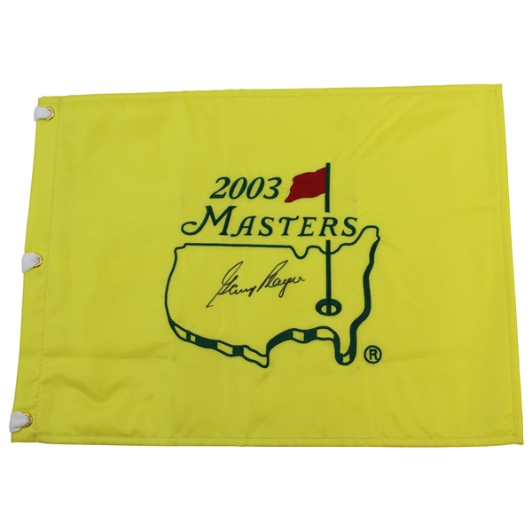 Gary Player Signed 2003 Masters Embroidered Flag JSA ALOA