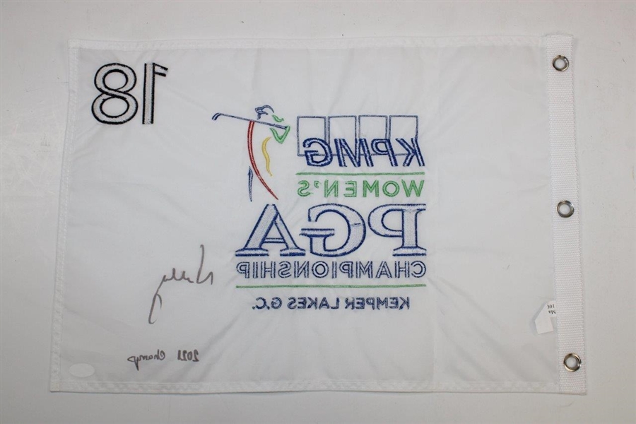 Nelly Korda Signed KPMG Womens PGA Championship W/ '2021 Champ' Embroidered Flag JSA #AH45141