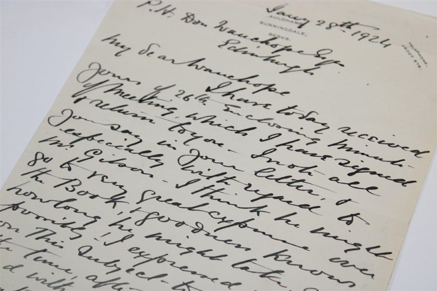 John E. Laidlay Signed Handwritten Letter - 1/28/24 JSA ALOA