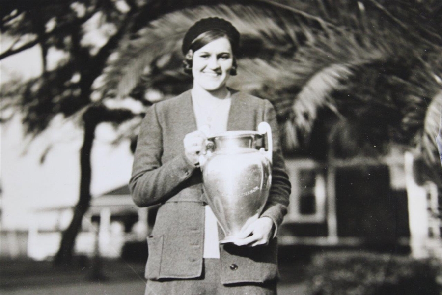 1931 Maureen Orcutt Original Associated Press Photo with Trophy