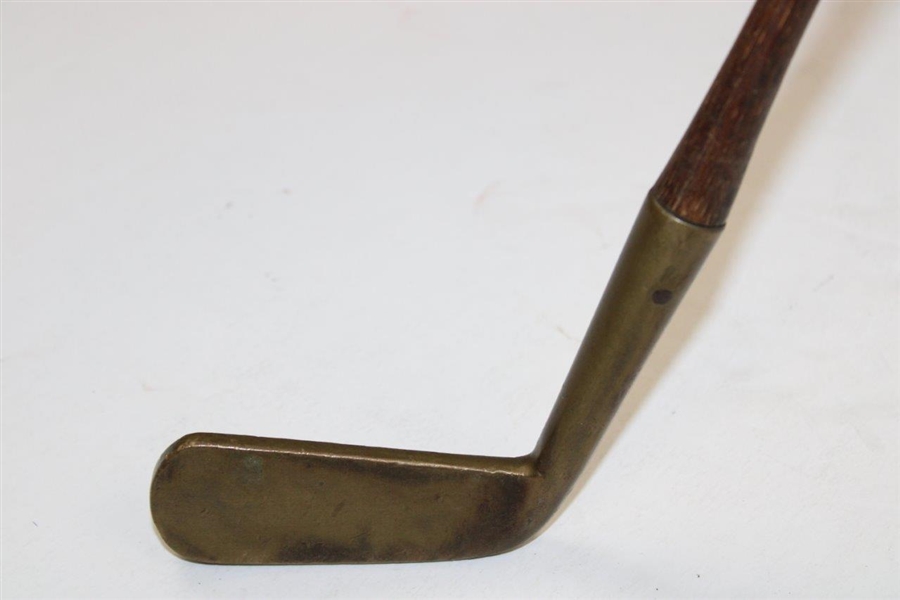 Carron Smooth Face Brass Head Hickory Putter with Shaft Stamp