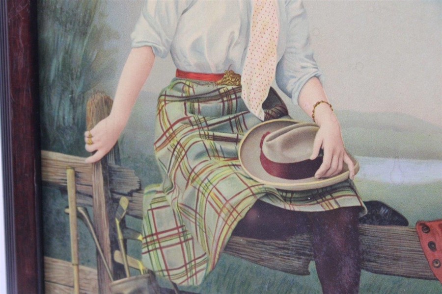 Circa 1910 Uncommon Lady Golf Print 