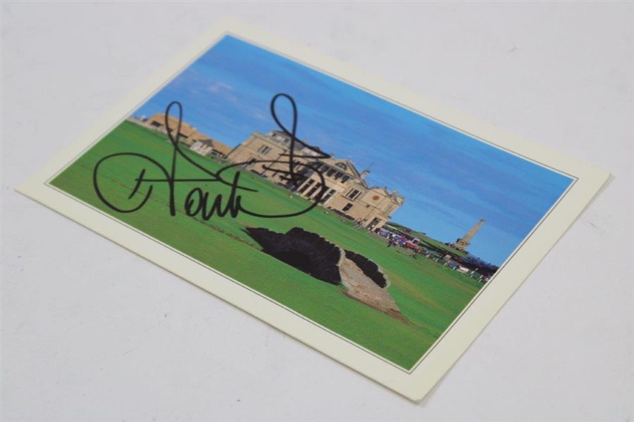 Ian Poulter Signed Old Course Postcard JSA ALOA