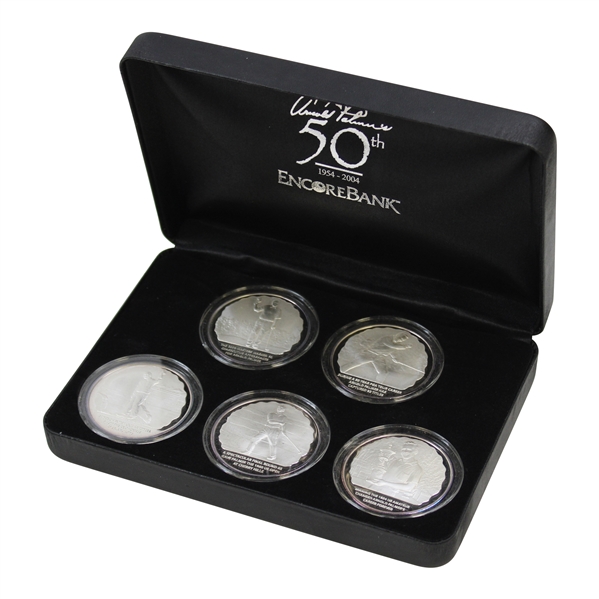 Arnold Palmer 50th Anniversary Encore Bank Five (5) Medallion/Coin Set