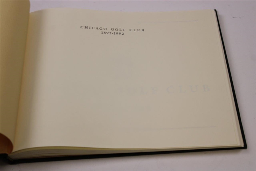 1892-1992 Chicago Golf Club' History Book by Ross Goodner - 1991