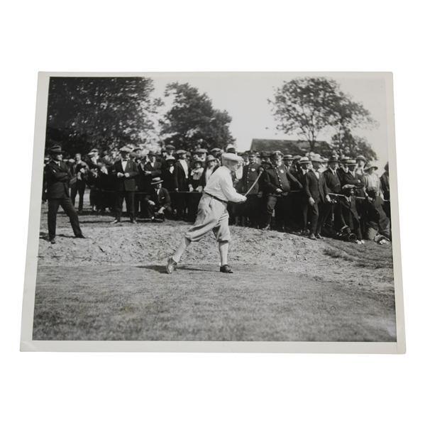 President Warren Harding Playing Golf with Big Crowd Press Photo 