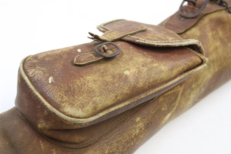 Vintage Brown Leather Golf Bag 