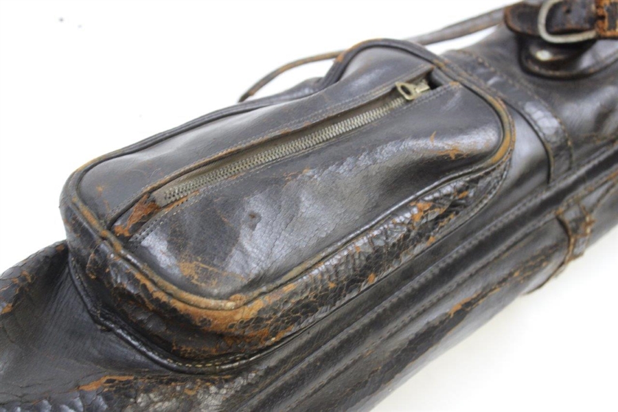 Vintage Black Leather Golf Bag