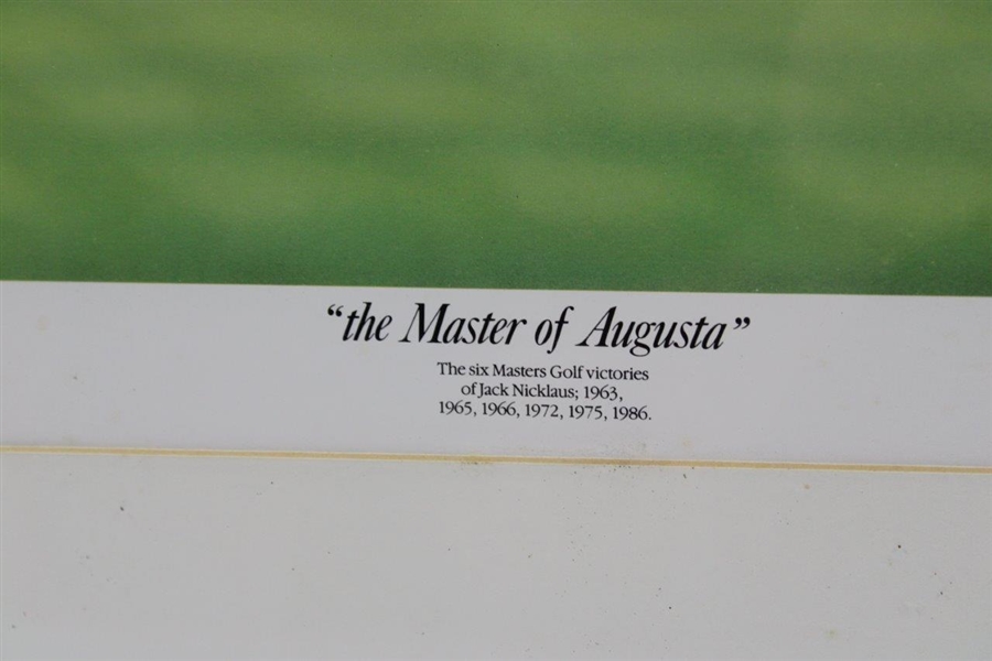 Jack Nicklaus 'The Master of Augusta' Alan Zuniga Ltd Ed 332/1988 Print - Framed