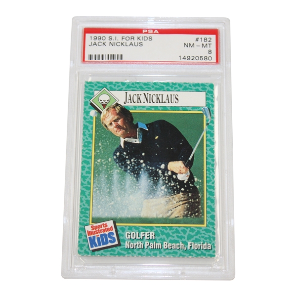 1990 Jack Nicklaus S.I. For Kids #182 Golf Card PSA 8 NM-MT #14920580