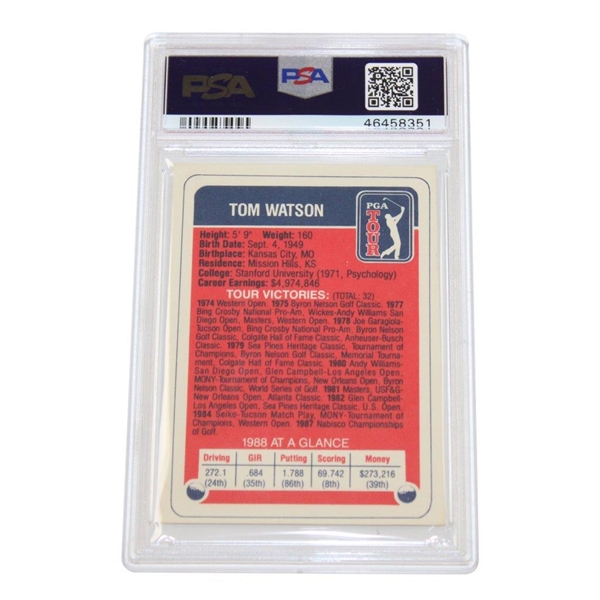 Tom Watson 1989 Miller Press PGA Hand Cut Golf Card PSA 6 EX-MT #46458351