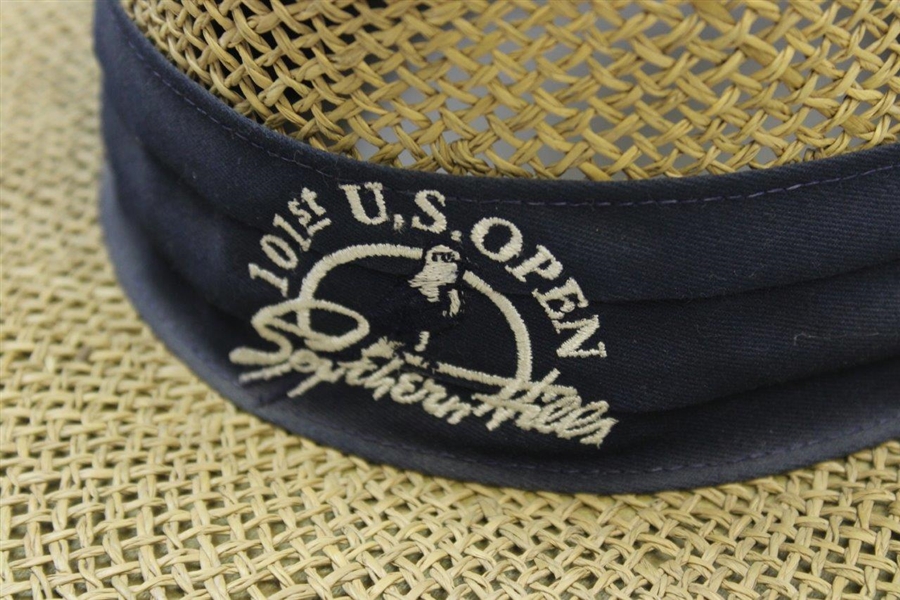 2001 US Open at Southern Hills Cali Fame Straw Hat with Navy Band - One Size Fits Most
