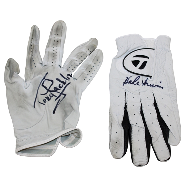 Hale Irwin & Tony Jacklin Signed Personal Golf Gloves JSA ALOA