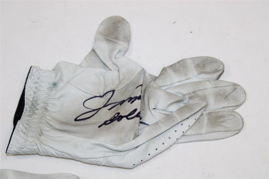 Stricker, Sheehan, Perry, Haas & Colbert Signed Personal Golf Gloves JSA ALOA