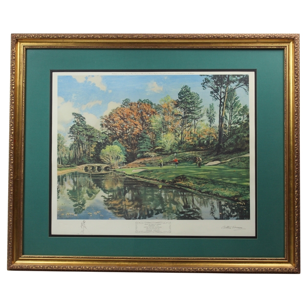 1966 Play On The 12th Green Masters Ltd Ed Watercolor Print Signed by Artist Arthur Weaver w/Remarque