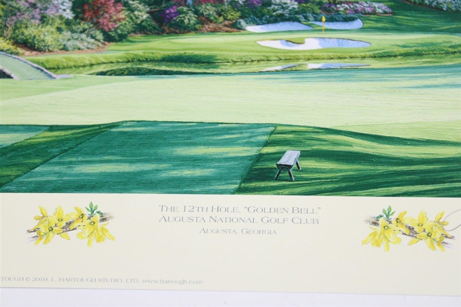 2010 Augusta National Golf Club 12th Hole 'Golden Bell' Small Print Signed by Artist Linda Hartough