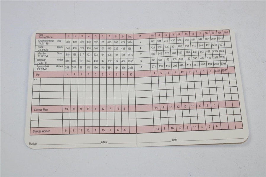 Andy North Signed Cherry Hills Country Club Official Scorecard JSA ALOA