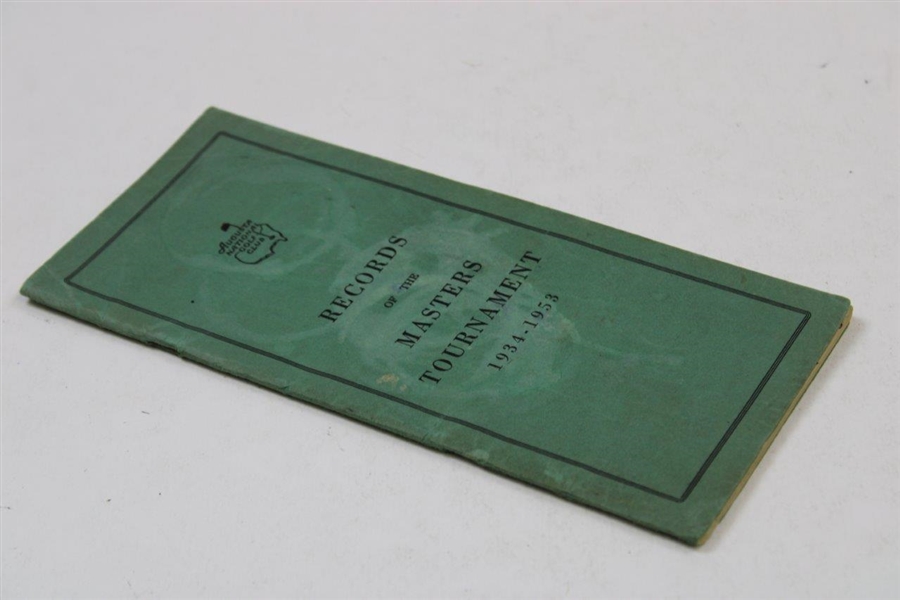 1954 ANGC Records of the Masters Tournament Booklet - 1934-1953