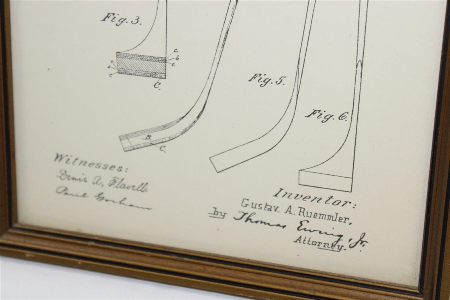 United States Patent Office 'Patent No. 513,733 Patented Jan. 30, 1894' Golf Stick Print - Framed