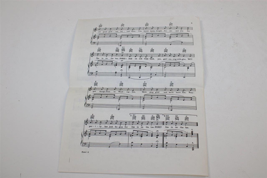 1953 Original Sheet Music The Golfer’s Song 'Fore Ike Is On The Tee' - Framed