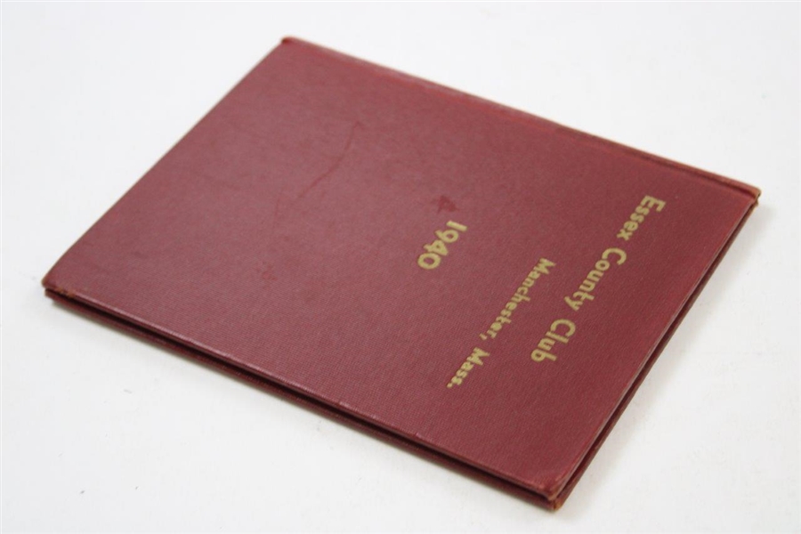 1940 'Essex County Club' Manchester, Mass. Club History Book