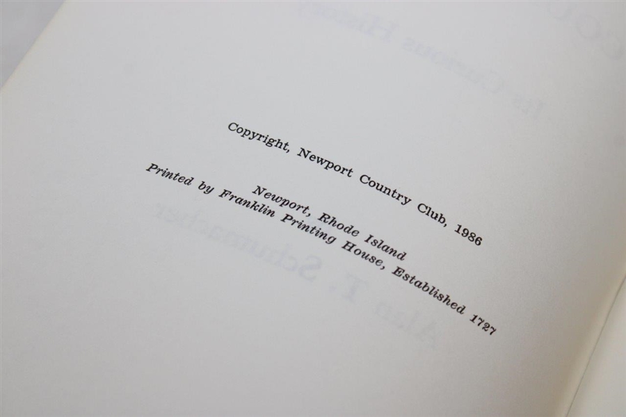 1986 'The Newport Country Club: Its Curious History' Year Book by Alan T. Schumacher