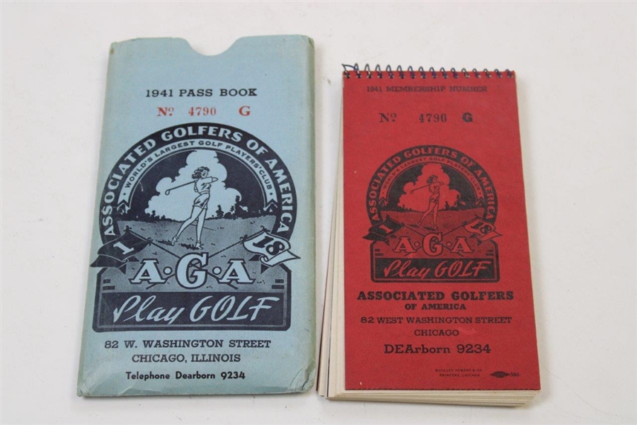 1941 Associated Golfers of America Membership Pass Book No. 4790 G in Cover