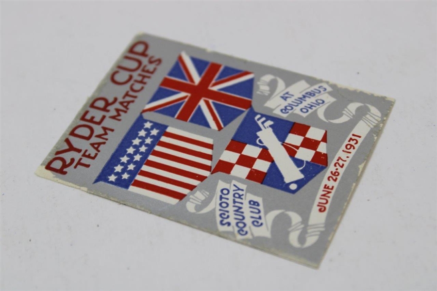 1931 Ryder Cup Team Matches at Scioto Country Club Silver Logo Sticker - June 26-27, 1931
