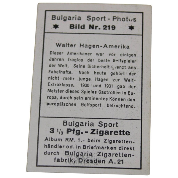 1932 Walter Hagen Bulgaria Sport-Photos Bild Nr. 219 Golf Card