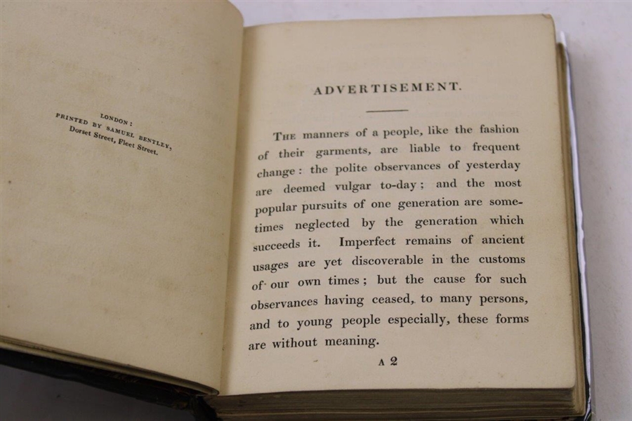 1832 'Ancient Customs, Sports, & Pastimes of the English' Book by J. Aspin, Esq. - Mentions Goff