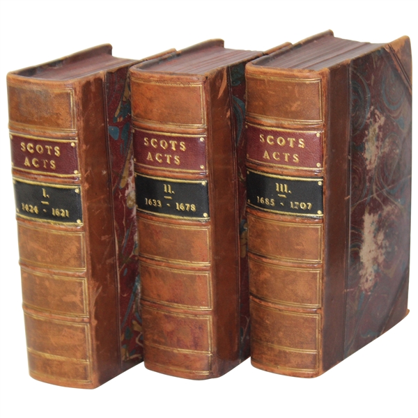 Three Volumes of Scots Acts I (1424-1621), II (1633-1678) & III (1685-1707) - Golf Banned