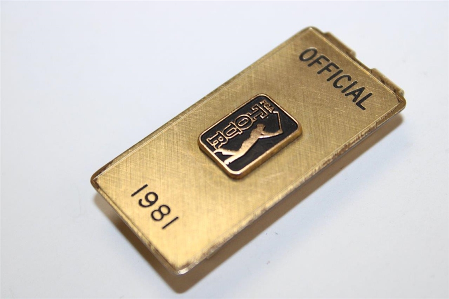 1981 Official PGA Tour Money Clip - 12kt Gold Filled