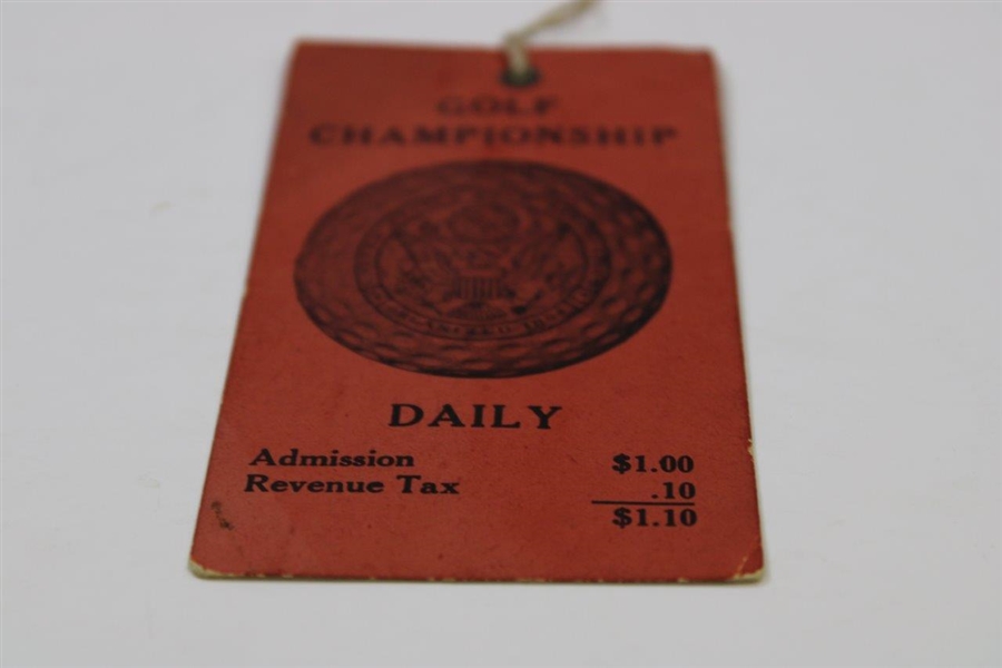1922 US Open at Skokie CC Daily Ticket - First Ever Charged Admission - Only Known Example!