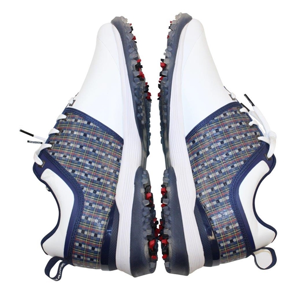 John Daly's Signed Personal Sqairz 'St. Andrews Tartan Design' Golf Shoes - Size 12 JSA ALOA