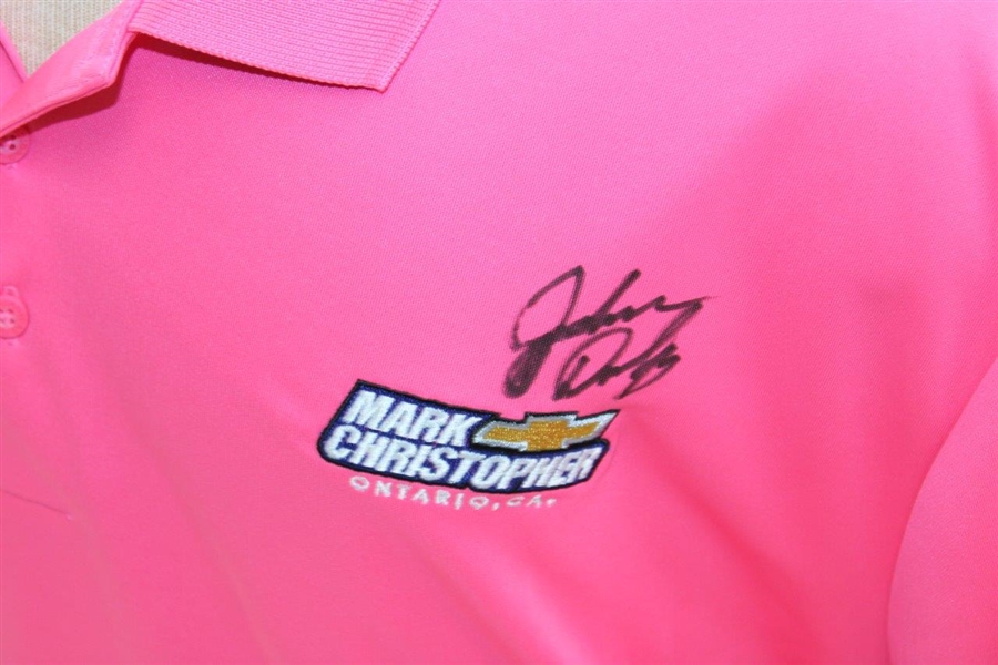 John Daly Signed Personal Match Worn 'Pink' Golf Shirt with Sponsors - 3XL JSA ALOA