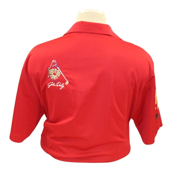 John Daly Signed Personal Match Worn 'Red' Golf Shirt with Sponsors - 3XL JSA ALOA