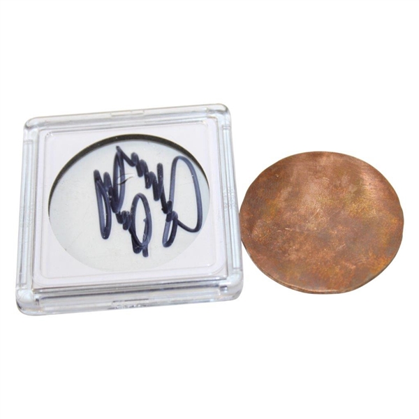 John Daly's Personal Custom Copper 'Woo Pig Sooie' Golf Ball Marker in Signed Case w/Bag JSA ALOA