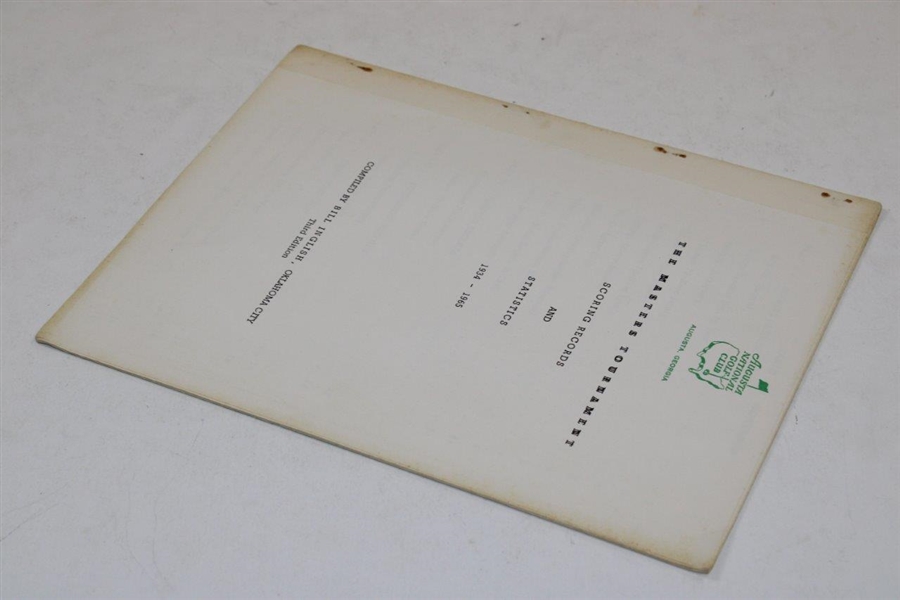 1966 Augusta National 'The Masters Tournament Scoring Records & Statistics' Booklet - Inglish
