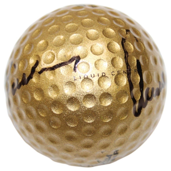 Jack Nicklaus and Arnold Palmer Signed Gold Macgregor 'Jack Nicklaus' Golf Ball JSA ALOA