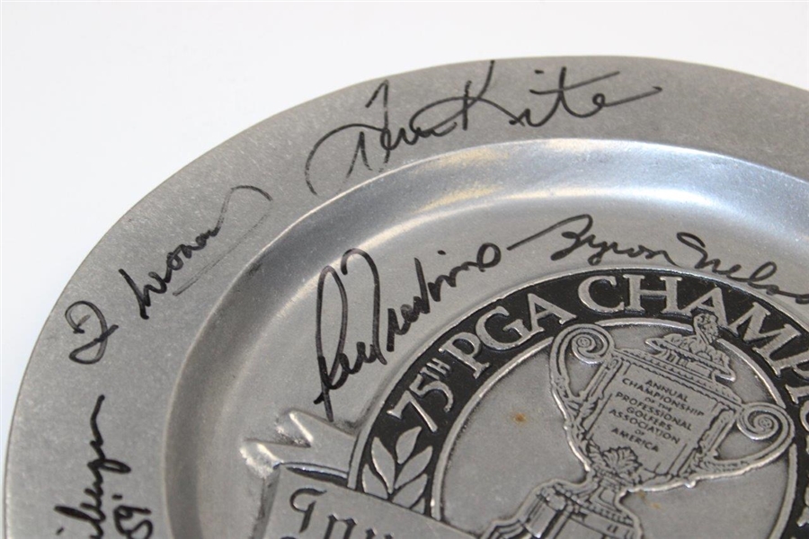 Nicklaus, Palmer, Nelson, & 8 Other Major Champs Signed 1993 PGA Champ Pewter Plate JSA ALOA