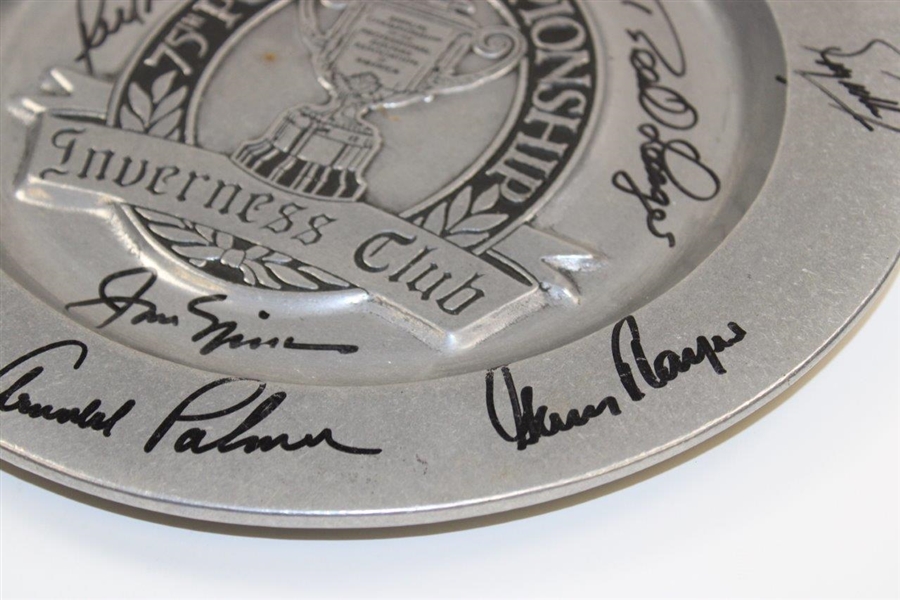 Nicklaus, Palmer, Nelson, & 8 Other Major Champs Signed 1993 PGA Champ Pewter Plate JSA ALOA