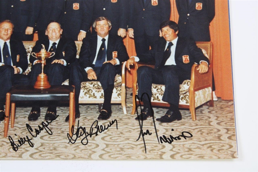1973 American Champion Ryder Cup Team Incl. Palmer & Nicklaus Signed 11 X 14 Photo With Captain JSA ALOA