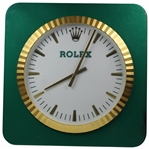 Large Green with Gold Rim Rolex Clock