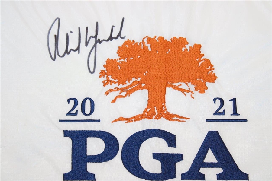 Phil Mickelson Signed 2021 PGA Championship at Kiawah Island Embroidered Flag PSA #AL68148