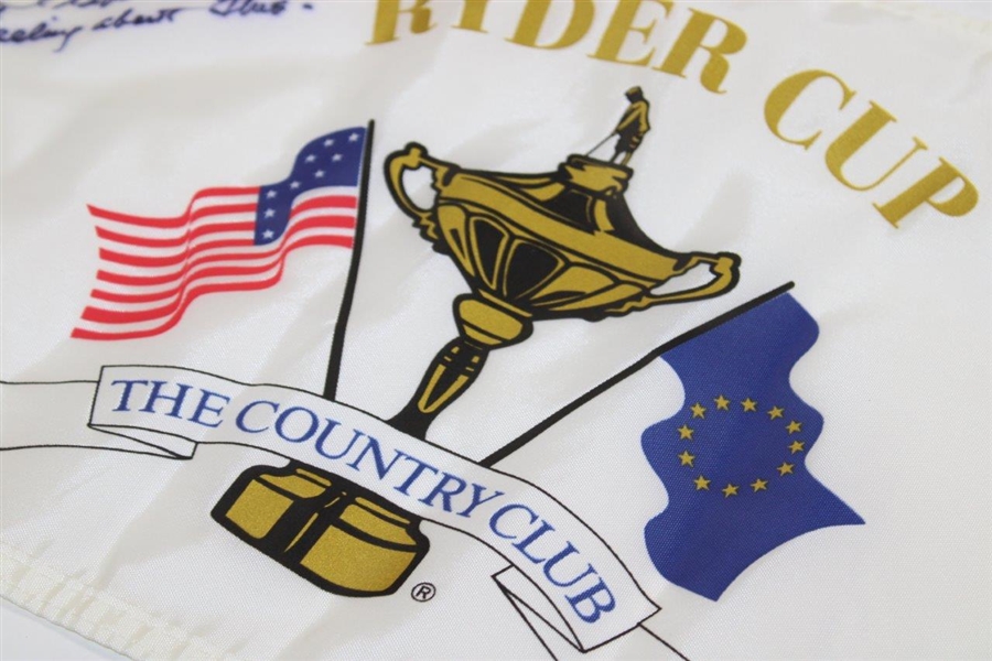 Ben Crenshaw Signed 1999 Ryder Cup Flag w/'1999 Captain' & 'I Have A Good Feeling About This' JSA ALOA