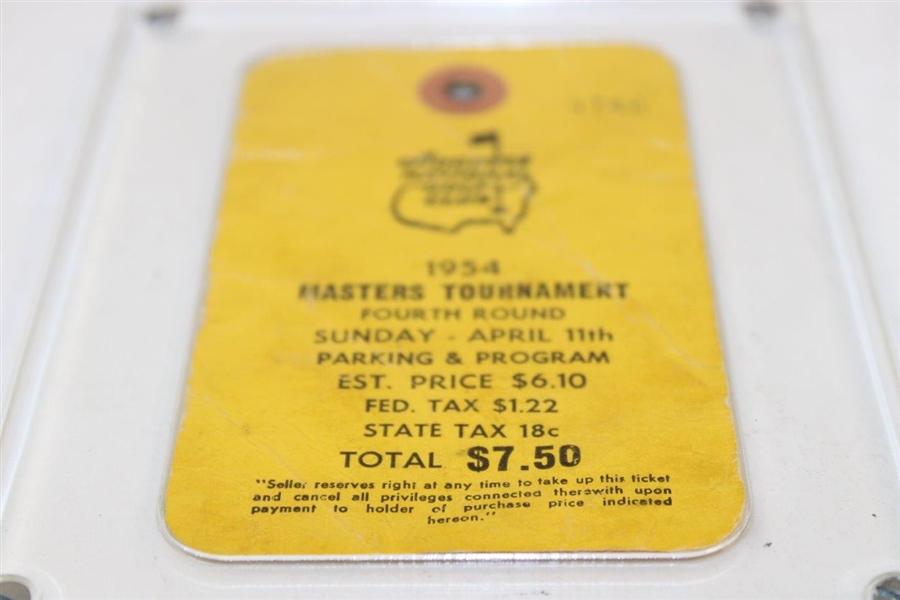 1954 Masters Tournament Sunday 4th Round Ticket #3746