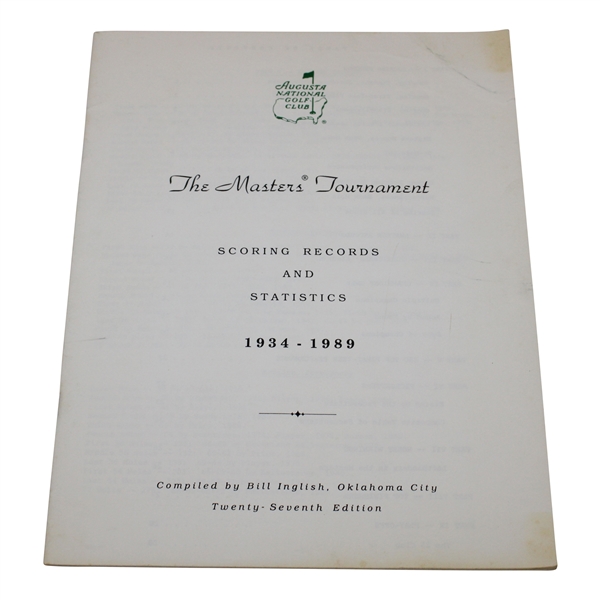 1990 Augusta National 'The Masters Tournament Scoring Records & Statistics' Booklet - Inglish